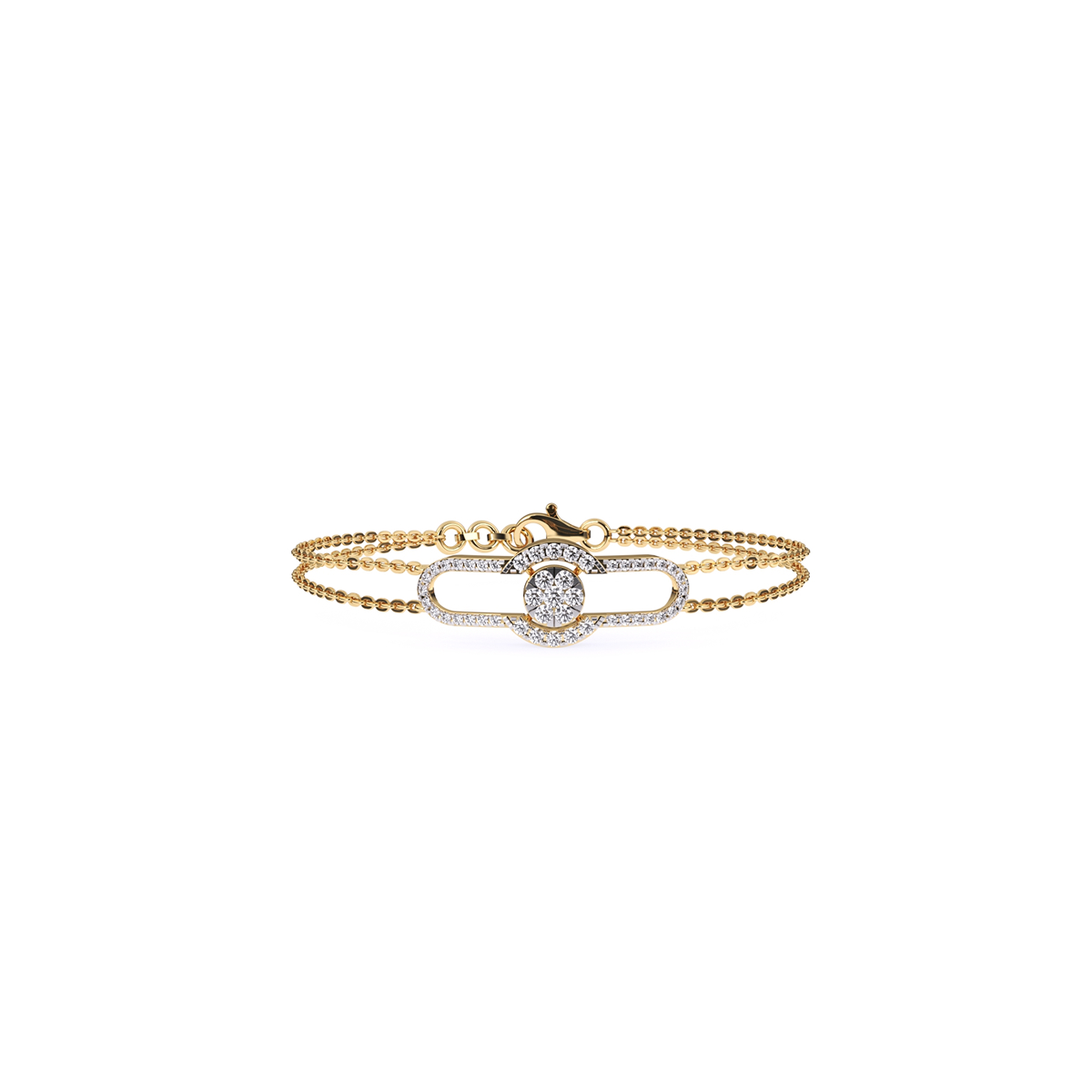 14K Rose Gold Trendy Lab Grown Diamond Bracelet